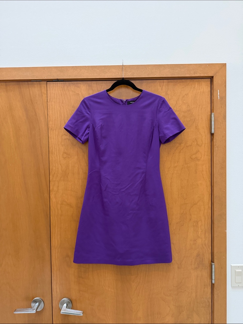 Theory Purple Short Sleeve Sheath Dress
